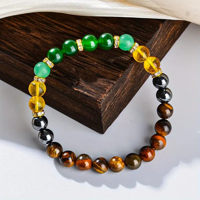 Fashionable Money Attraction Bracelet with Natural Stones