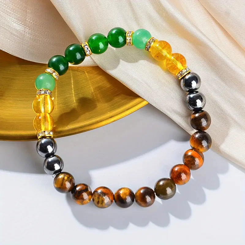 Fashionable Money Attraction Bracelet with Natural Stones