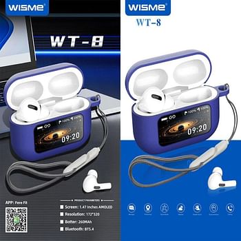 WISME WT-8 Smart Airpods smart noise cancellation, powerful 260 mAh battery, Android and iOS - Psooq Store 